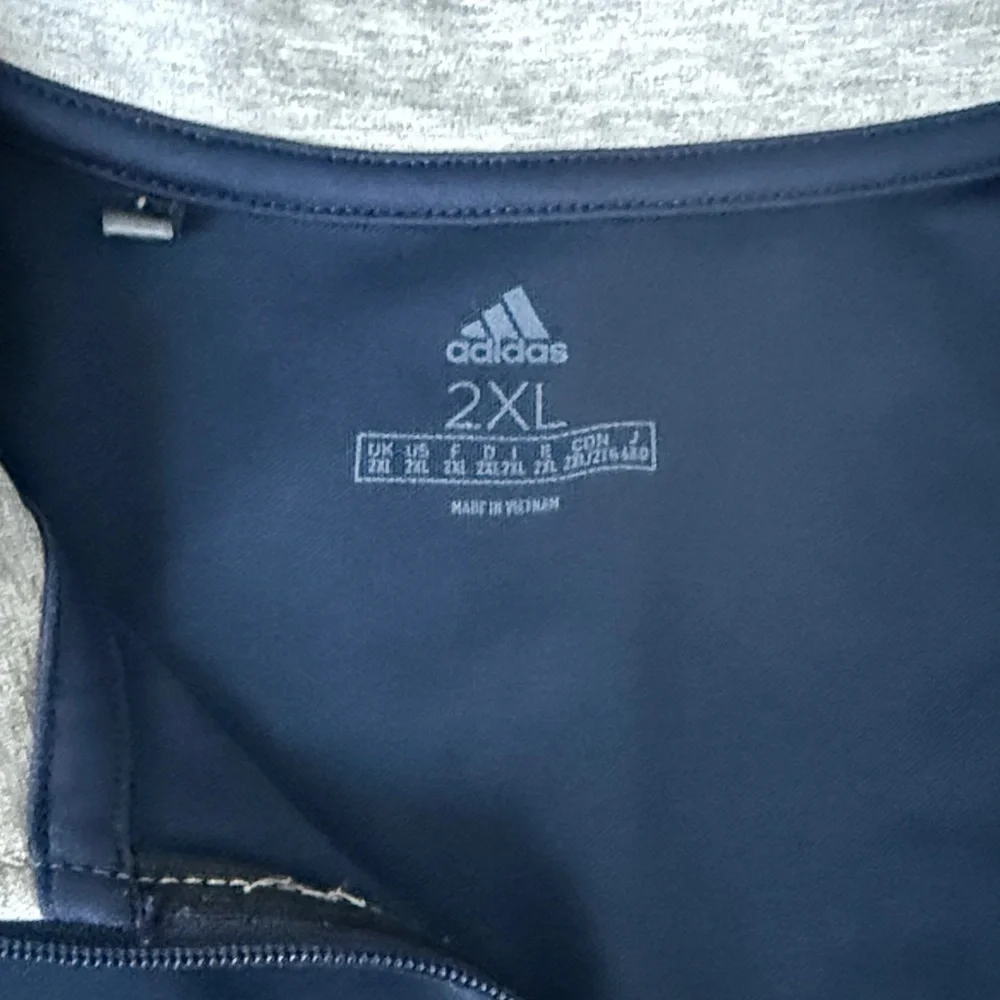 Adidas Dark Blue and Gray Pullover